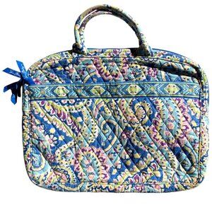 Vera Bradley Capri Blue Paisley Pattern Quilted Laptop Case Sleeve Bag